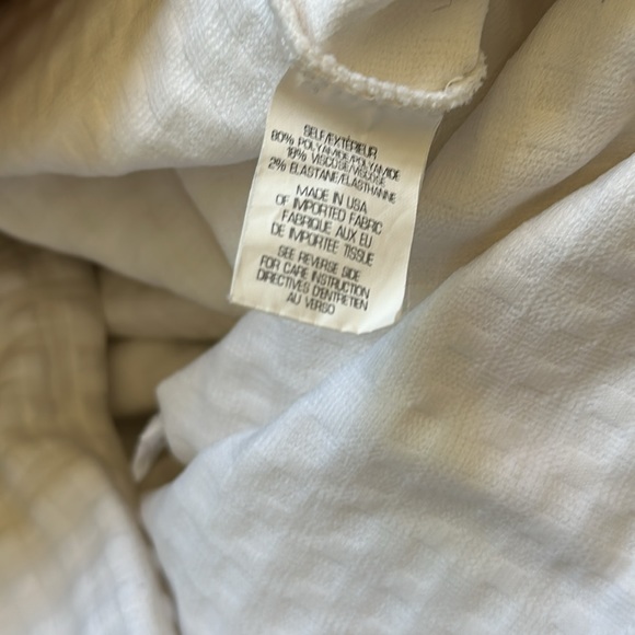 New Theory Hesha waffle knit gingham textured boxy structured cropped blouse top - Picture 16 of 16